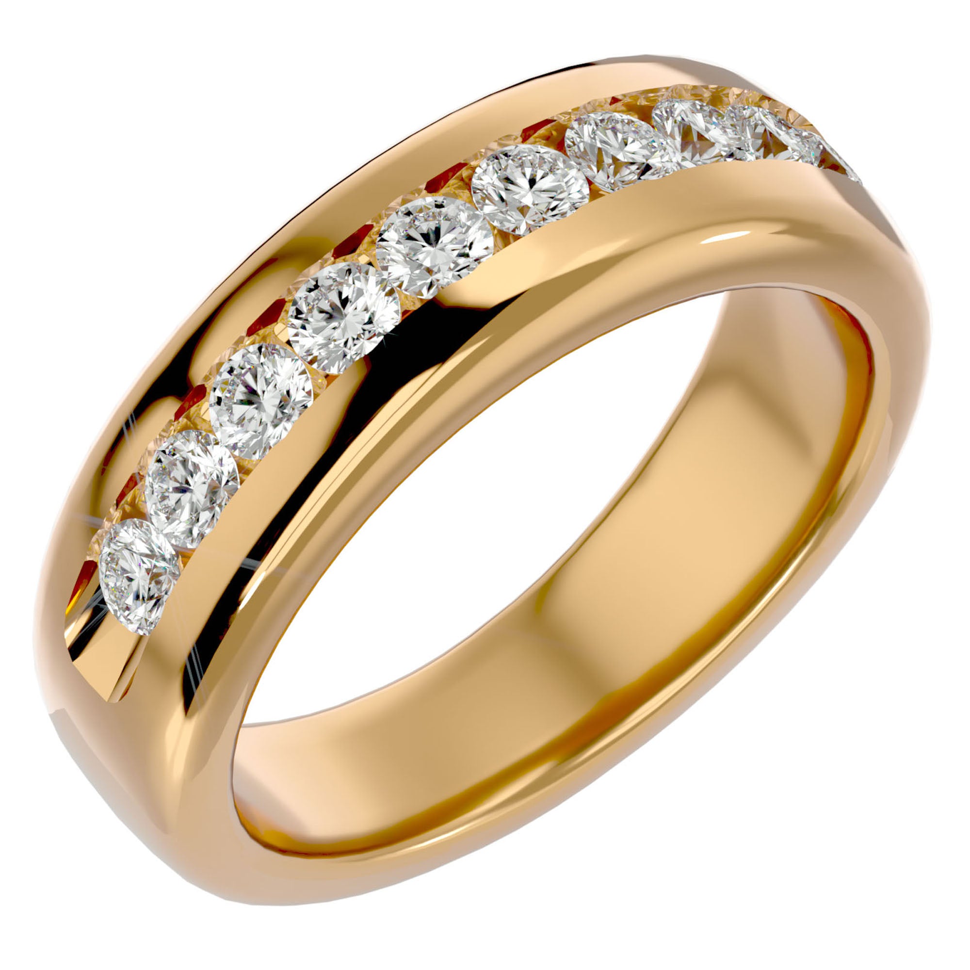 Verighetă Eternity cu Moissanite de 1.01 ct din 18k Aur Galben - Castelo.ro
