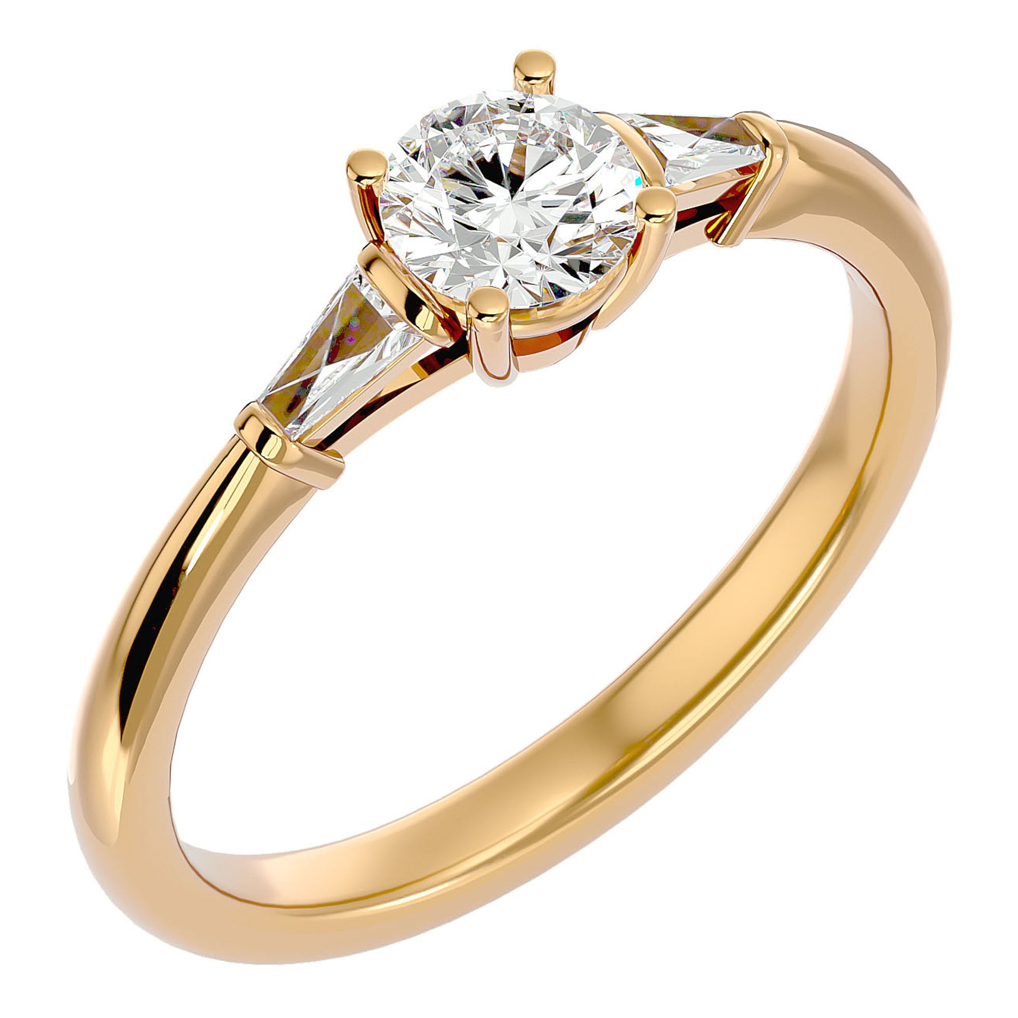Inel de Logodnă Solitaire din Aur 14k cu Moissanite de 0.69 ct din 14k Aur Galben - Castelo.ro