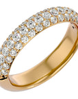Inel Triplu Micro Pavé cu Moissanite de 0.90 ct din 18k Aur Galben - Castelo.ro