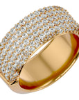 Inel Clasic Pavé din Aur 14k cu Moissanite de 1.93 ct din 14k Aur Galben - Castelo.ro