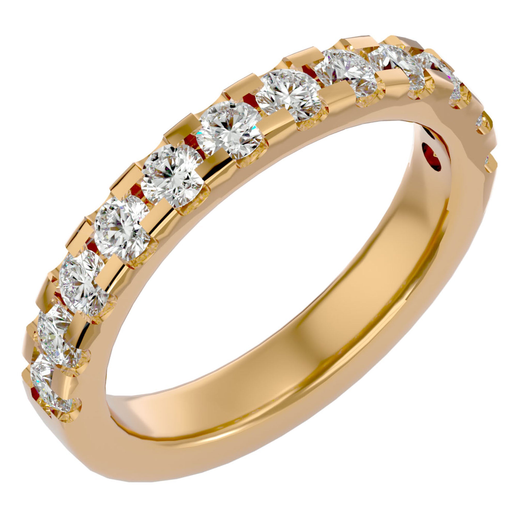 Inel Eternity Cu Moissanite De 0.99 ct din 18k Aur Galben - Castelo.ro