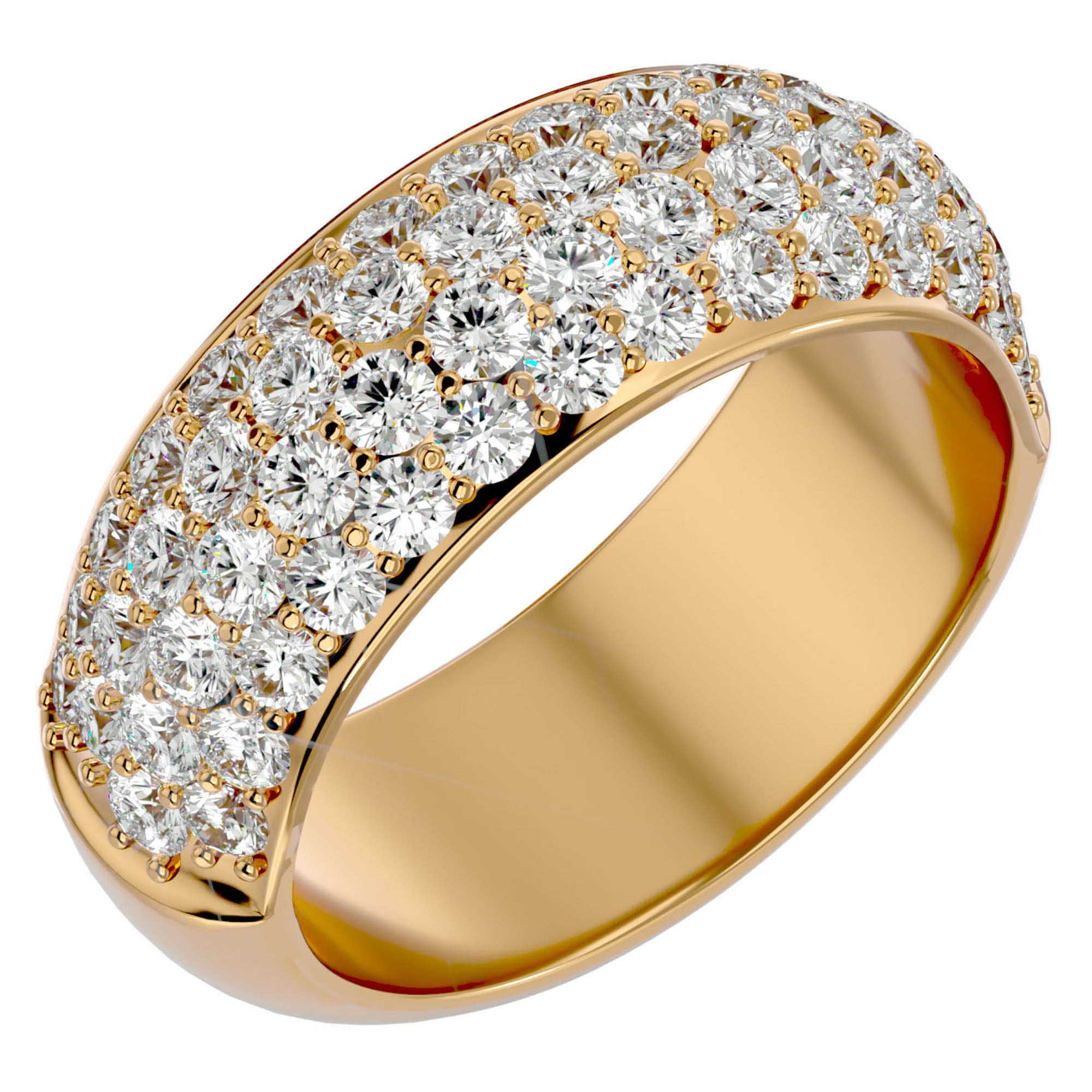 Inel Nupțial Pavé cu Diamante Naturale de 1.87 ct din 18k Aur Galben - Castelo.ro