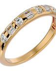 Inel Bagheta Eternity din Aur 14k cu Diamante Naturale de 0.56 ct din 14k Aur Galben - Castelo.ro