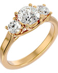 Inel de Logodnă Renée cu Trei Moissanite de 1.95 ct din 18k Aur Galben - Castelo.ro