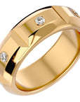 Verighetă din Aur 14k cu Bandă De Diamante Naturale de 0.18 ct din 14k Aur Galben - Castelo.ro