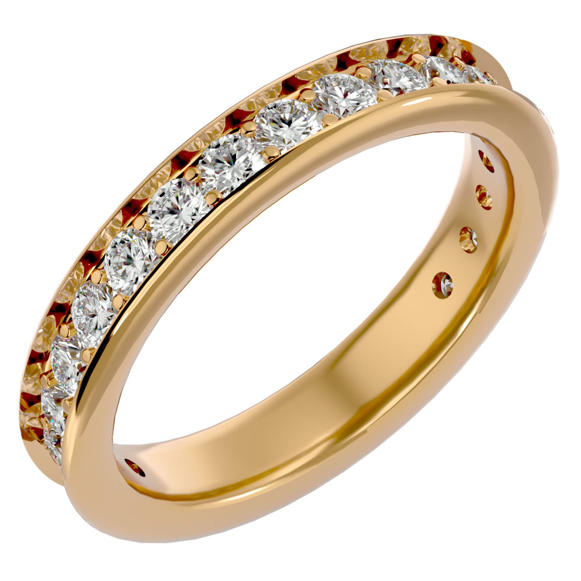 Verighetă din Aur 14k cu Diamante Naturale Eternity de 1.12 ct din 14k Aur Galben - Castelo.ro