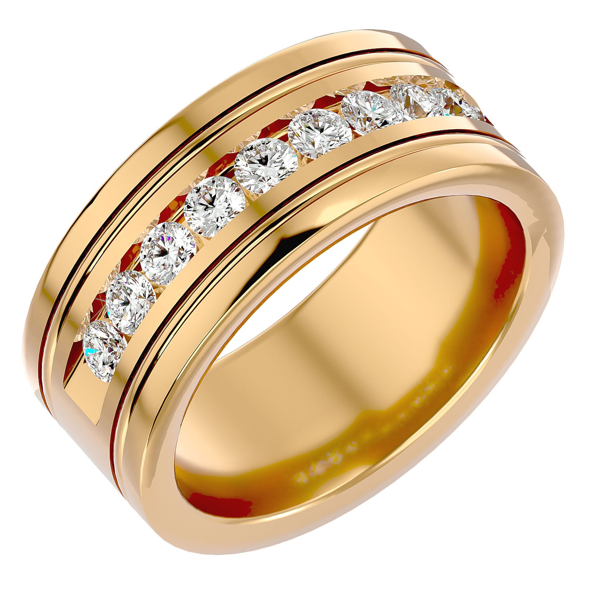 Verighetă Juliette din Aur 14k cu Bandă De Diamante Naturale de 1.01 ct din 14k Aur Galben - Castelo.ro