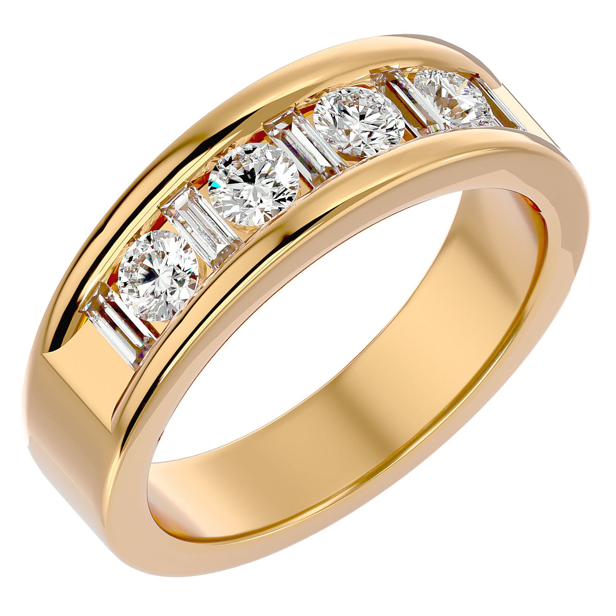 Verighetă Eternă din Aur 14k cu Diamante Naturale de 1.24 ct din 14k Aur Galben - Castelo.ro