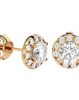 Cercei din Aur 14k Cu Moissanite Stud de 1.06 ct din 14k Aur Galben - Castelo.ro