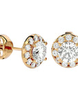 Cercei Cu Moissanite Stud de 1.06 ct din 18k Aur Galben - Castelo.ro