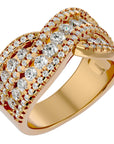 Inel Nobil cu Diadema de Diamante Naturale de 1.26 ct din 18k Aur Galben - Castelo.ro
