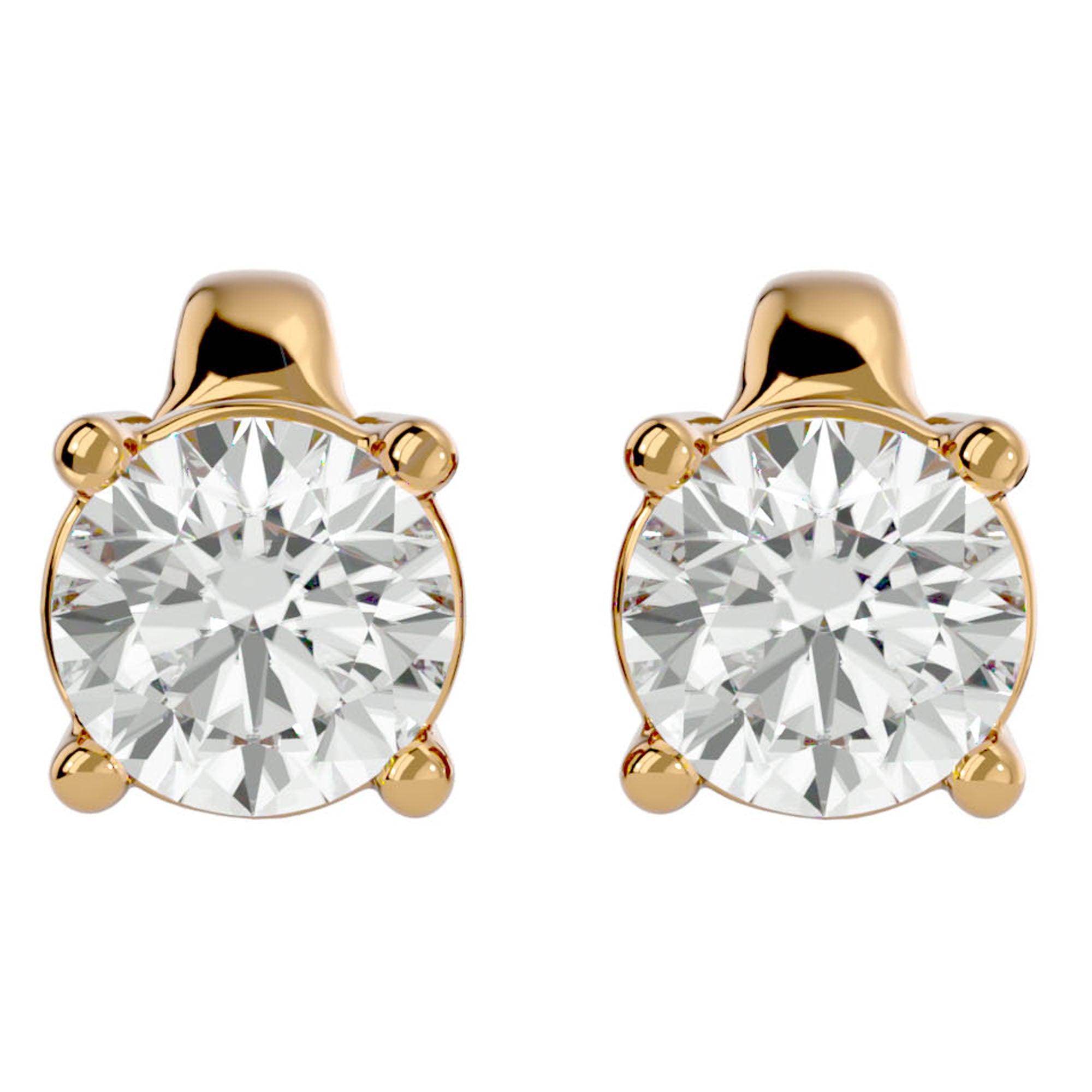 Cercei Stud Solitaire cu Moissanite de 0.94 ct din 18k Aur Galben - Castelo.ro