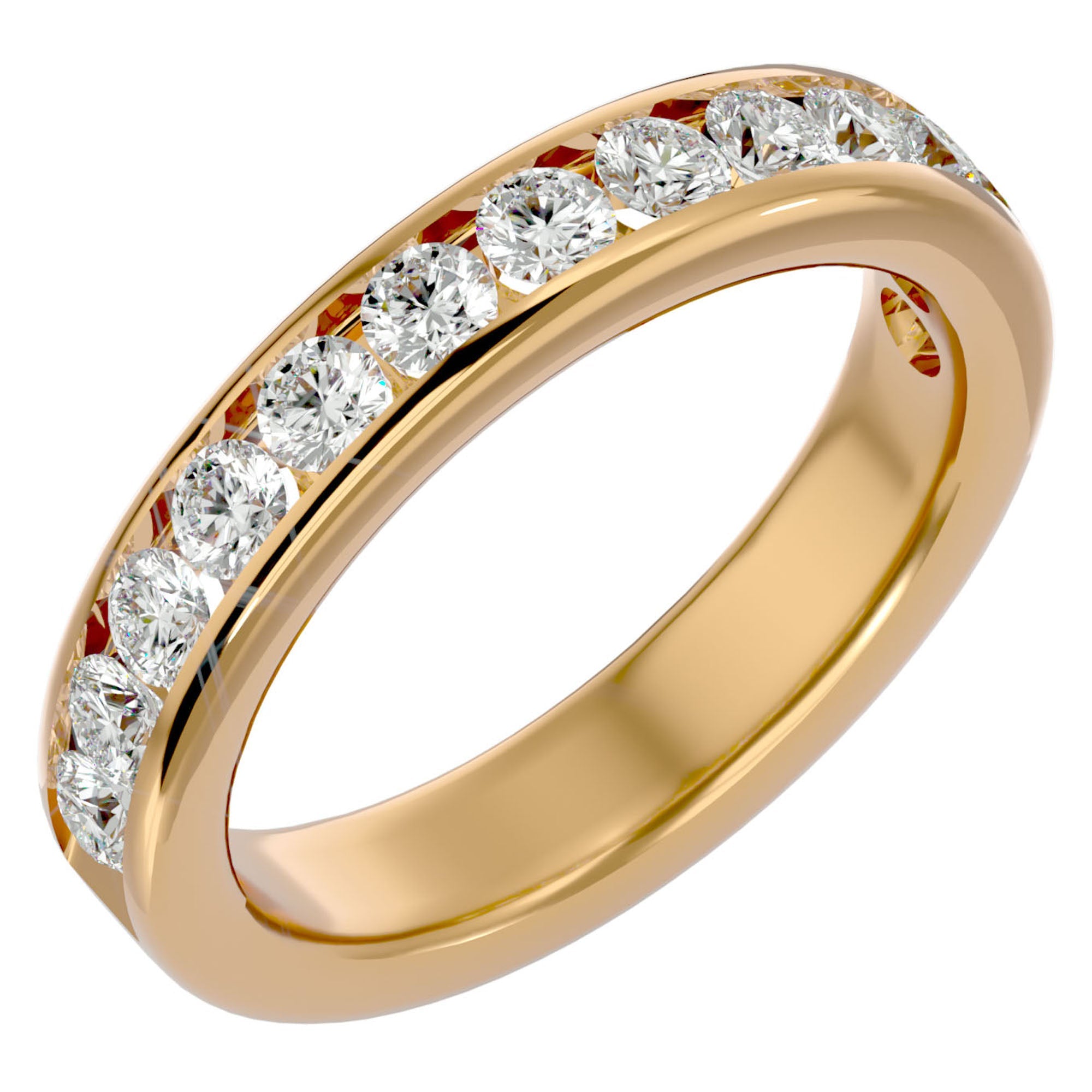 Inel Eternity Cu Diamante Naturale de 0.96 ct din 18k Aur Galben - Castelo.ro