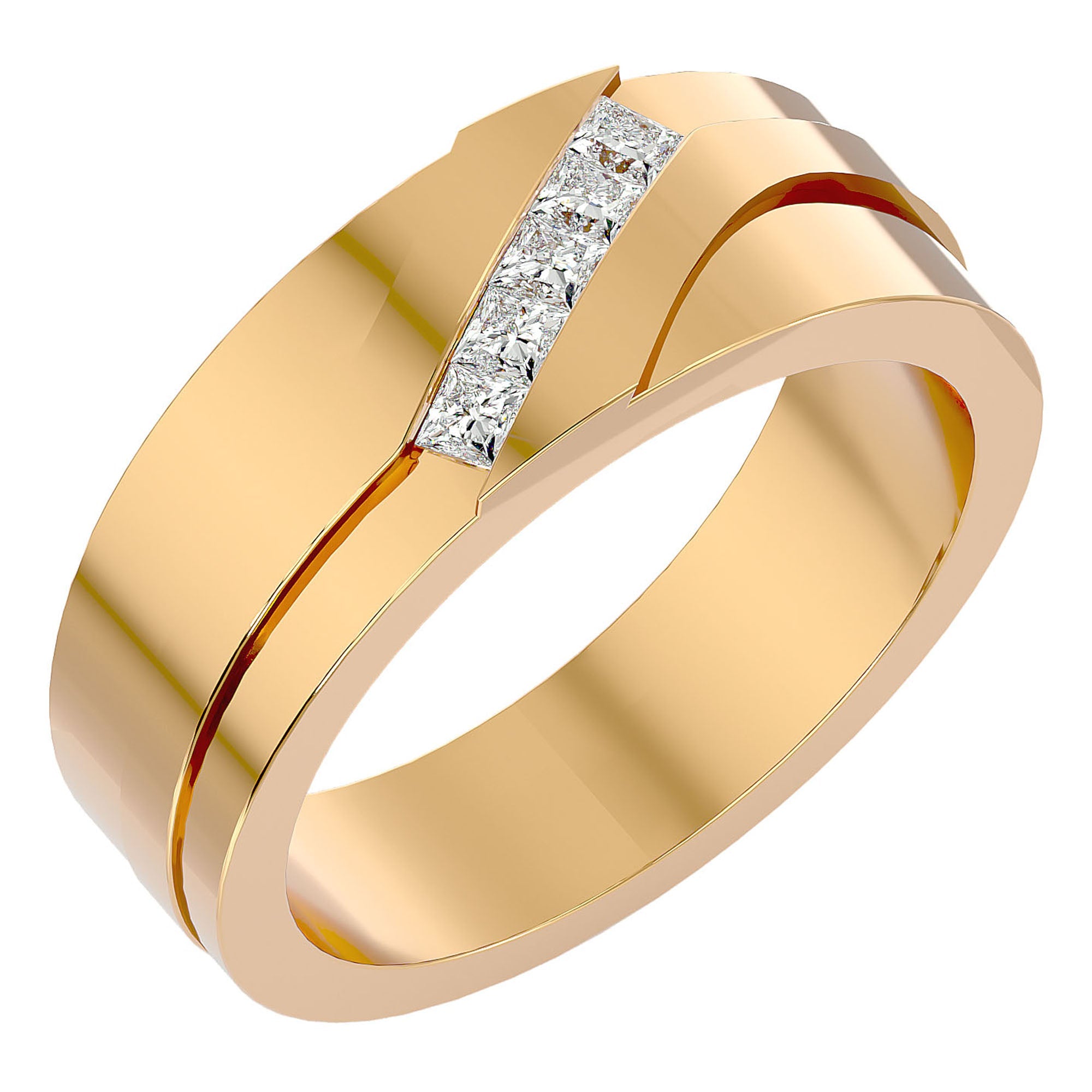 Verighetă Prestigiu cu Moissanite de 0.36 ct din 18k Aur Galben - Castelo.ro