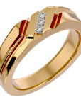 Verighetă din Aur 14k cu Tăietură si Diamante Naturale de 0.18 ct din 14k Aur Galben - Castelo.ro