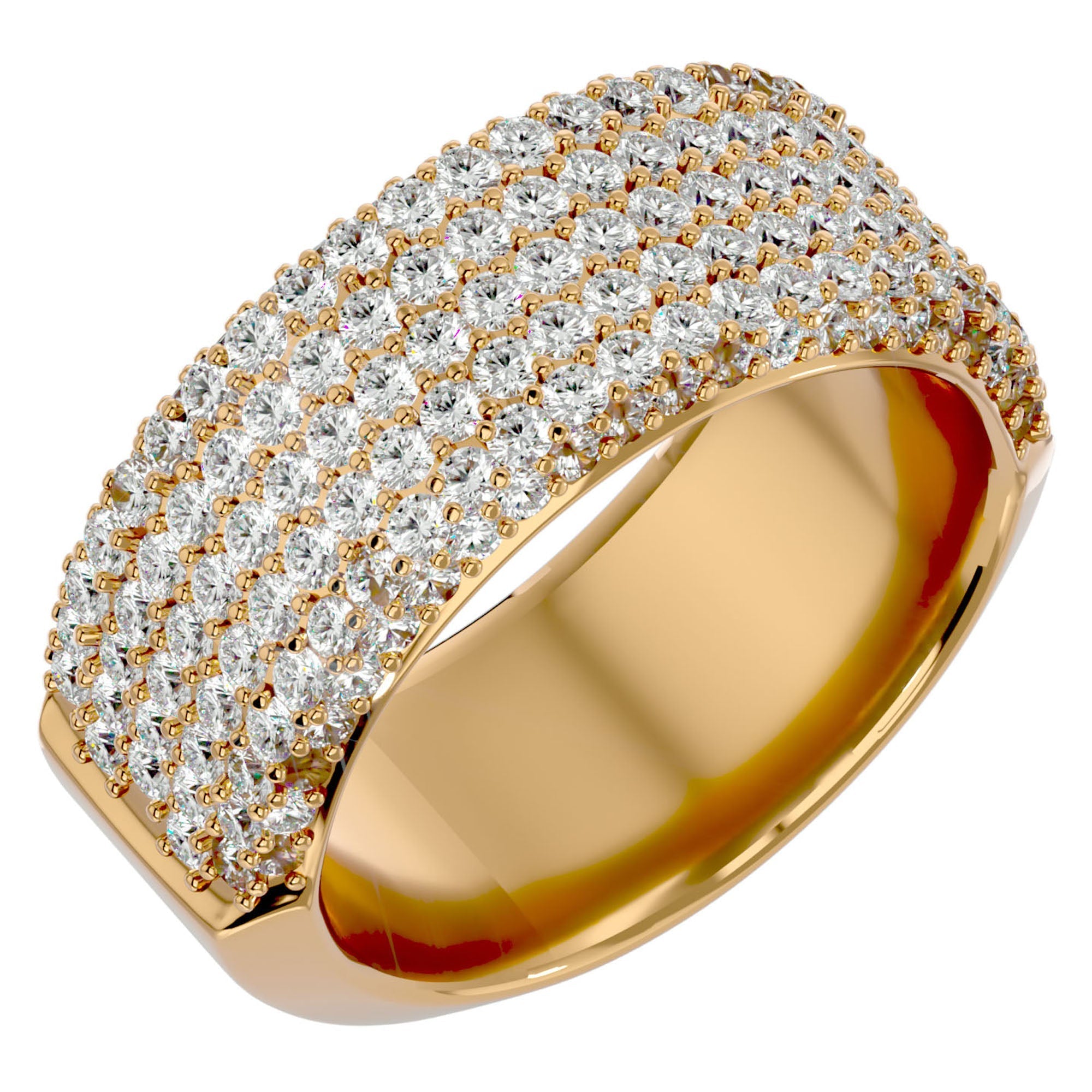 Inel Clasic Pavé din Aur 14k cu Diamante Create în Laborator de 1.93 ct din 14k Aur Galben - Castelo.ro