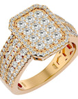 Inel Nobil cu Diamante Create în Laborator Pavé de 1.53 ct din 18k Aur Galben - Castelo.ro