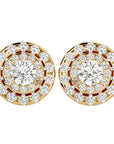Cercei Halo Distins Cu Moissanite de 1.97 ct din 18k Aur Galben - Castelo.ro
