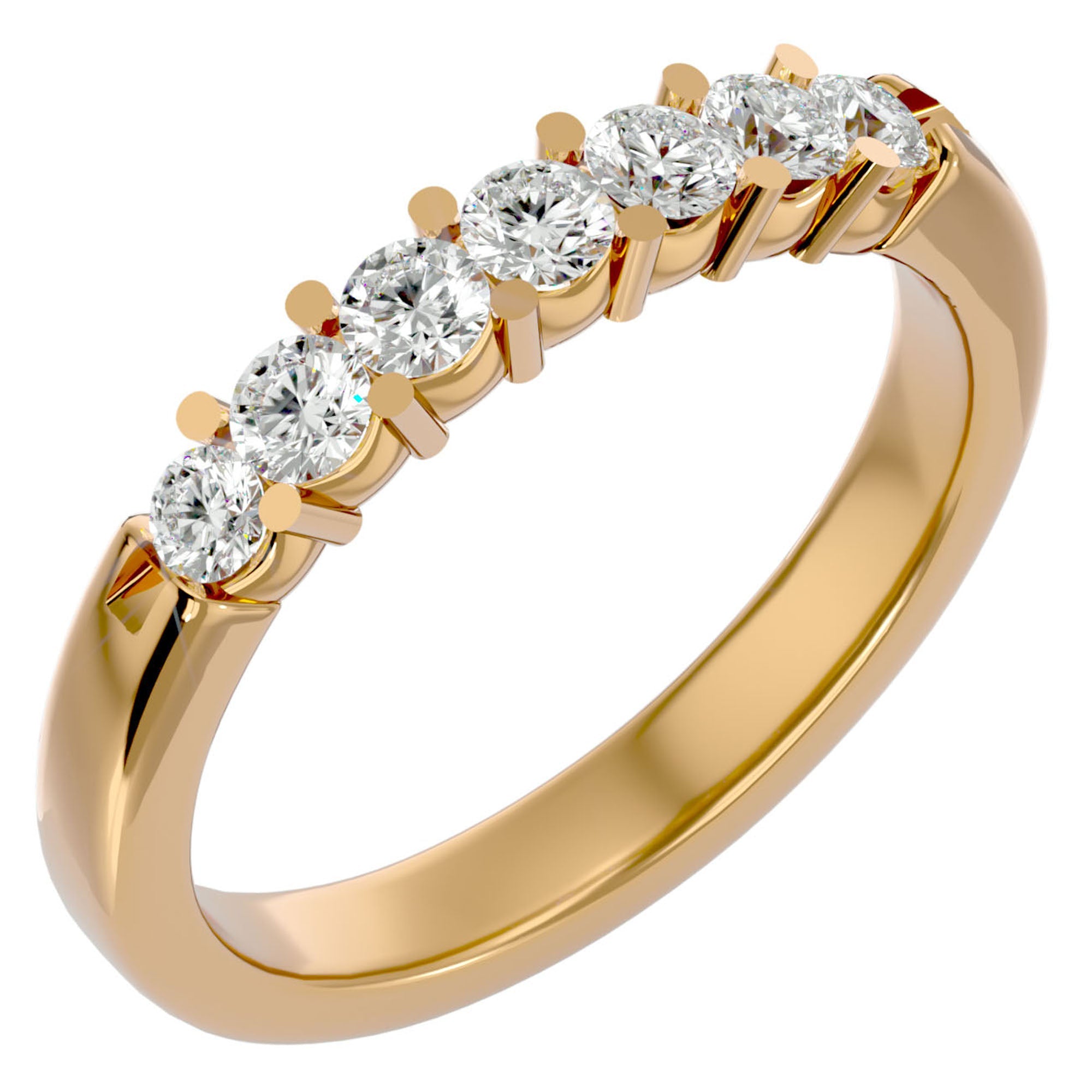 Inel Eternity din Aur 14k Cu 7 Diamante Naturale de 0.53 ct din 14k Aur Galben - Castelo.ro