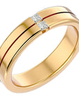 Verighetă din Aur 14k cu Tăietură si Diamante Create în Laborator de 0.14 ct din 14k Aur Galben - Castelo.ro