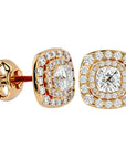 Cercei Stud Cu Moissanite de 2.2 ct din 18k Aur Galben - Castelo.ro