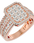Inel Nobil cu Moissanite Pavé de 1.53 ct din 18k Aur Roz - Castelo.ro