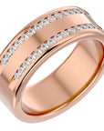Verighetă Solène din Aur 14k Cu Două Rânduri De Diamante Naturale de 0.46 ct din 14k Aur Roz - Castelo.ro