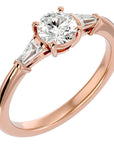 Inel de Logodnă cu Trei Moissanite de 0.93 ct din 18k Aur Roz - Castelo.ro