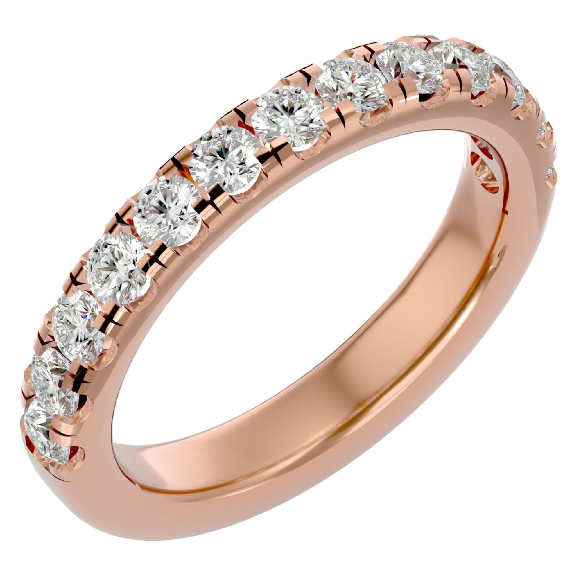 Verighetă cu Diamante Naturale Eternity de 0.96 ct din 18k Aur Roz - Castelo.ro