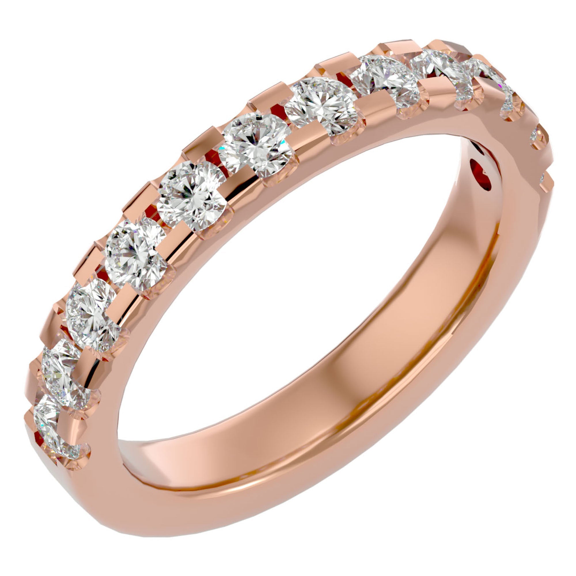 Inel Eternity din Aur 14k Cu Diamante Create în Laborator De 0.99 ct din 14k Aur Roz - Castelo.ro