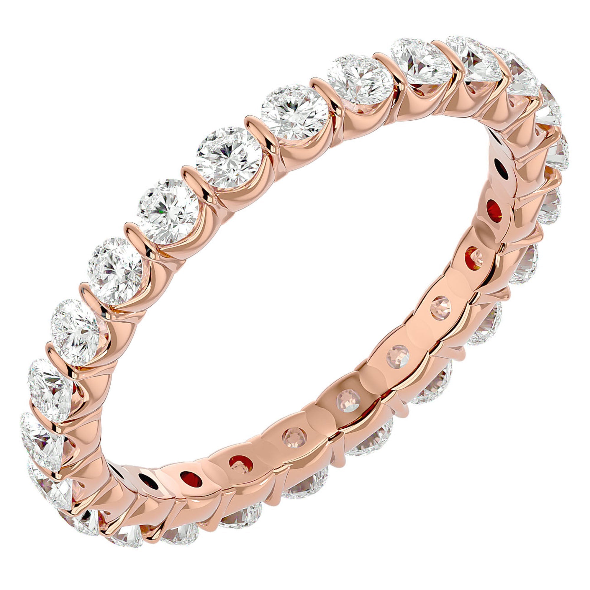 Inel Eternity din Aur 14k cu Diamante Create în Laborator de 1.09 ct din 14k Aur Roz - Castelo.ro