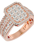 Inel Nobil din Aur 14k cu Diamante Naturale Pavé de 1.53 ct din 14k Aur Roz - Castelo.ro