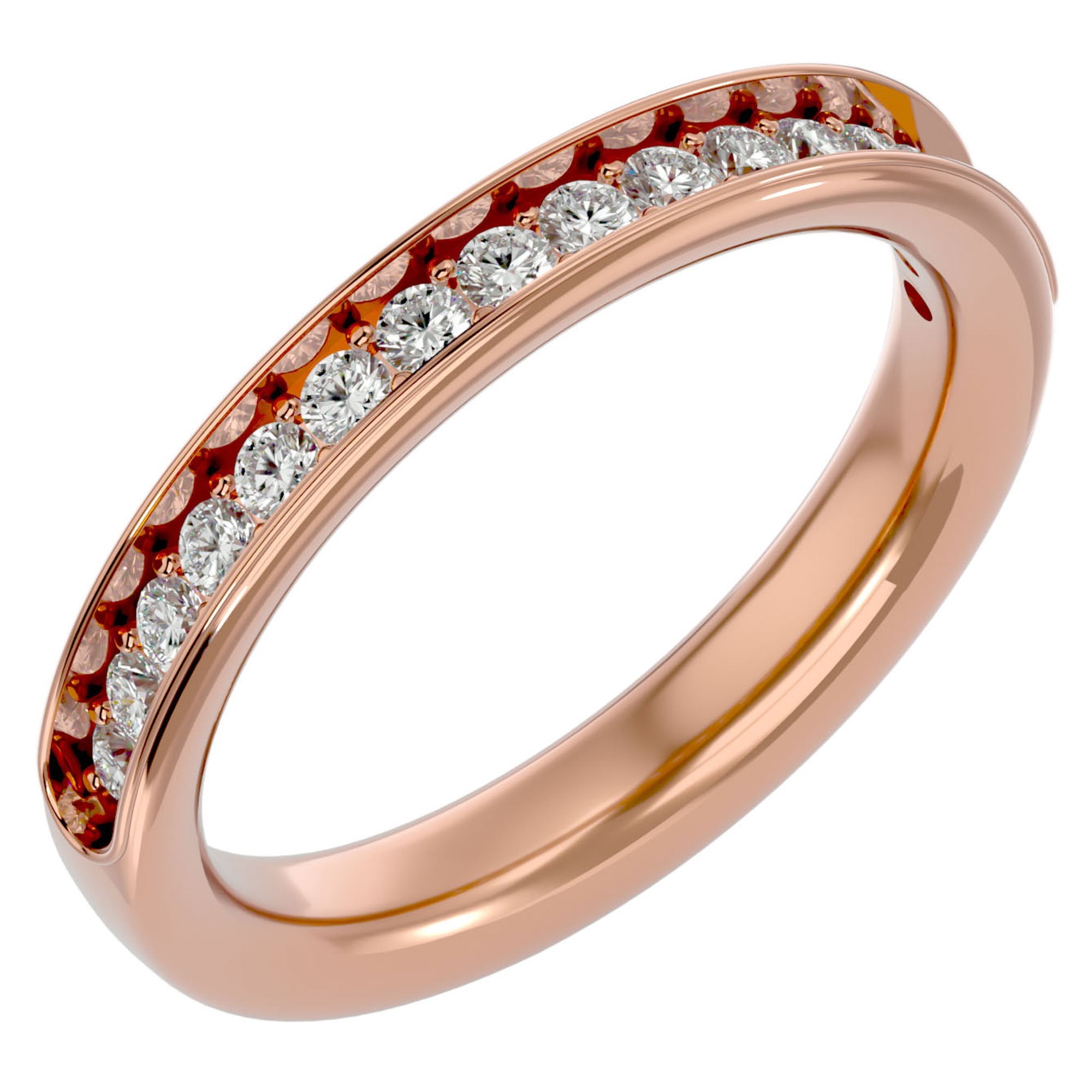 Inel Eternity Cu Diamante Naturale de 0.41 ct din 18k Aur Roz - Castelo.ro