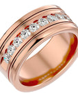 Verighetă Juliette din Aur 14k cu Bandă De Diamante Create în Laborator de 1.01 ct din 14k Aur Roz - Castelo.ro
