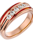 Verighetă Regală din Aur 14k cu Diamante Create în Laborator de 0.51 ct din 14k Aur Roz - Castelo.ro