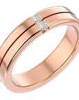 Verighetă cu Tăietură si Diamante Naturale de 0.14 ct din 18k Aur Roz - Castelo.ro