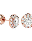 Cercei Cu Diamante Naturale Stud de 1.06 ct din 18k Aur Roz - Castelo.ro
