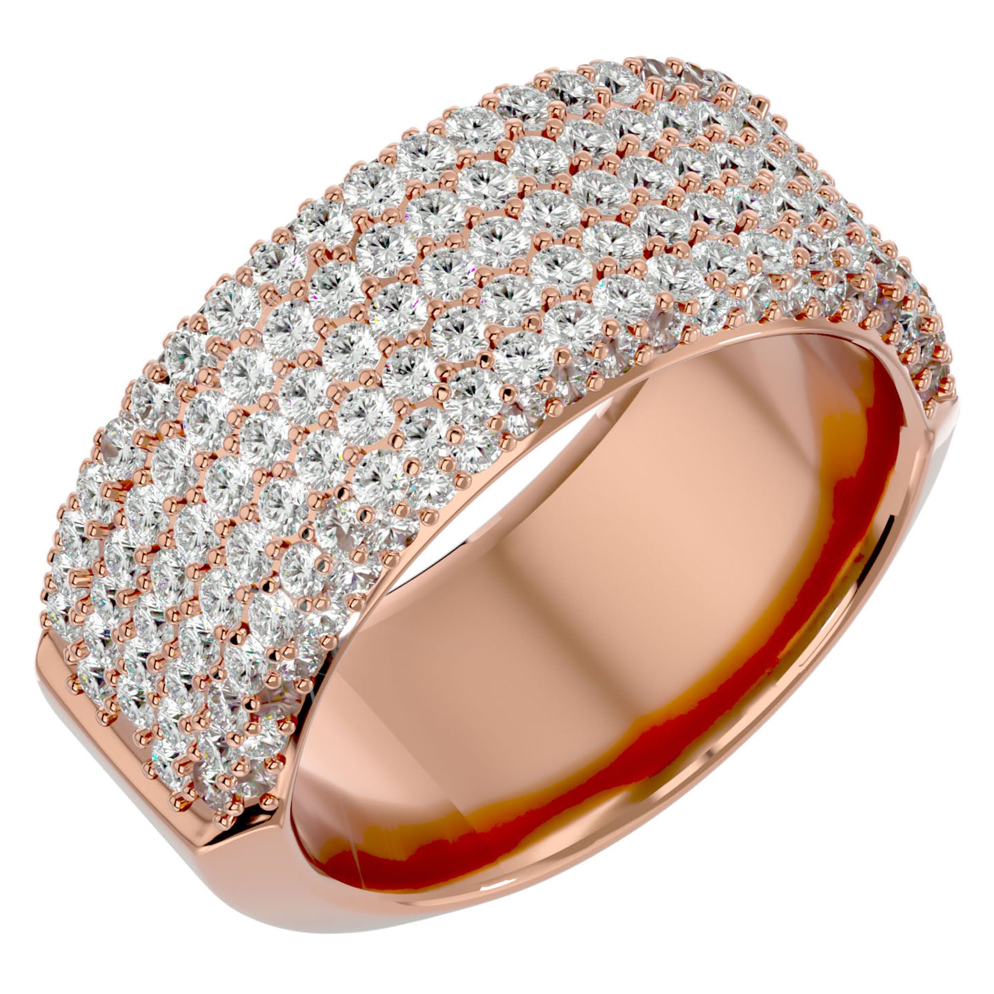 Inel Clasic Pavé cu Diamante Naturale de 1.93 ct din 18k Aur Roz - Castelo.ro