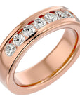 Verighetă cu Bandă De Moissanite de 1.03 ct din 18k Aur Roz - Castelo.ro