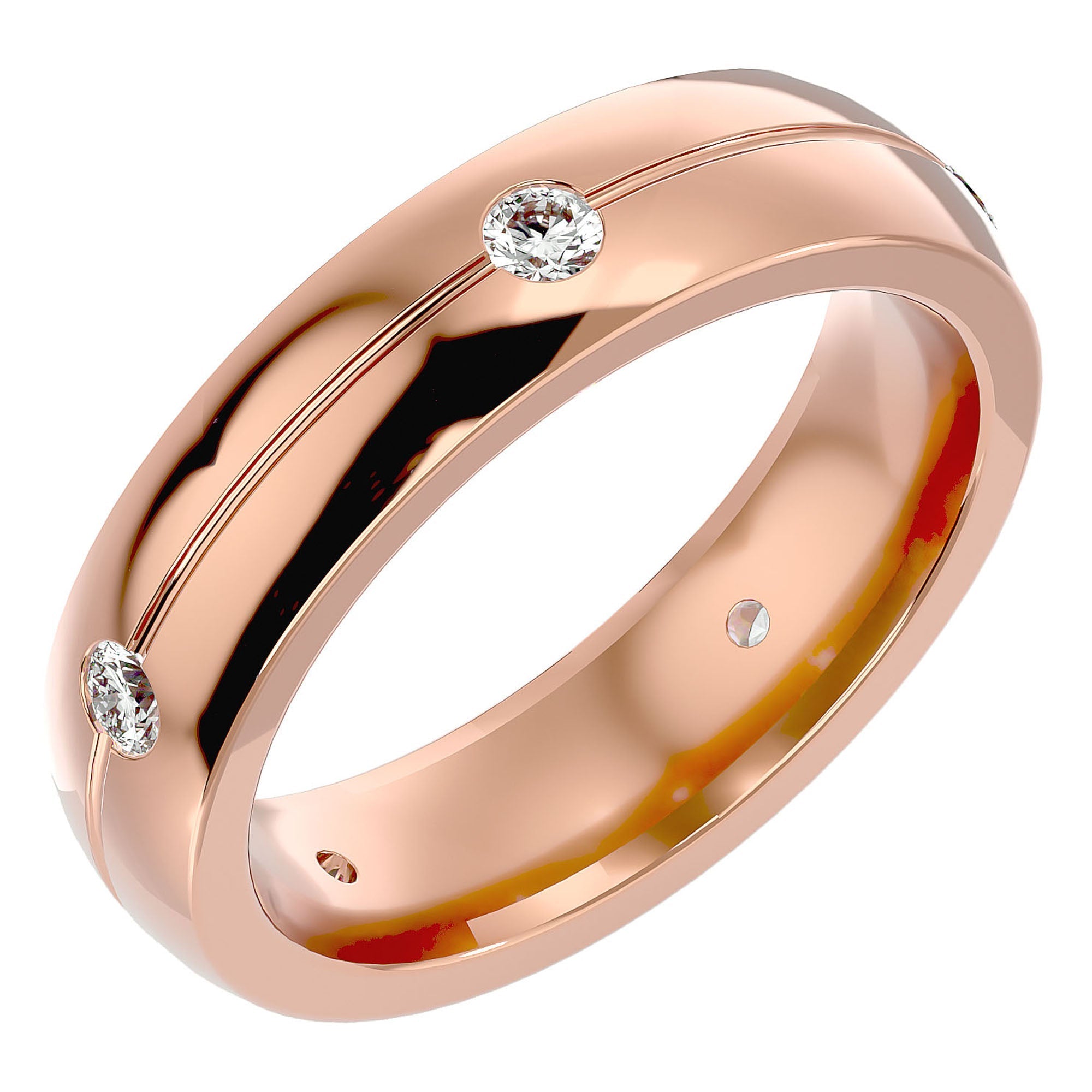 Verighetă Amélie din Aur 14k cu Diamante Create în Laborator de 0.46 ct din 14k Aur Roz - Castelo.ro