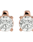 Cercei Stud Solitaire cu Diamante Naturale de 0.94 ct din 18k Aur Roz - Castelo.ro