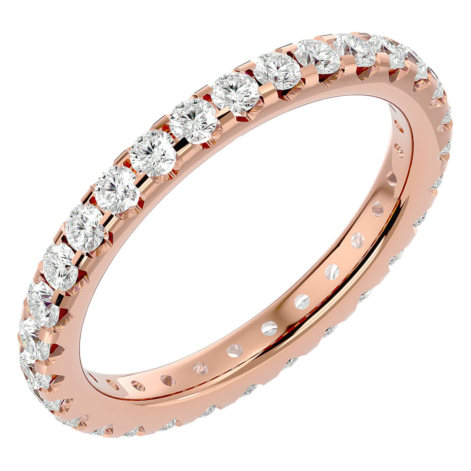 Inel Eternity din Aur 14k cu Moissanite de 1.04 ct din 14k Aur Roz - Castelo.ro