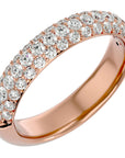 Inel Triplu Micro Pavé din Aur 14k cu Diamante Naturale de 0.90 ct din 14k Aur Roz - Castelo.ro