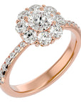 Inel de Logodnă Fleur cu Moissanite Halo Pavé de 1.64 ct din 18k Aur Roz - Castelo.ro