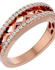 Inel Diademă cu Diamante Naturale în Montură Clasică de 0.30 ct din 18k Aur Roz - Castelo.ro