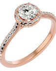 Inel de Logodnă Talisman din Aur 14k cu Diamante Create în Laborator Halo Pavé de 0.89 ct din 14k Aur Roz - Castelo.ro