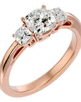 Inel de Logodnă Solitaire cu Trei Diamante Naturale de 1.57 ct din 18k Aur Roz - Castelo.ro