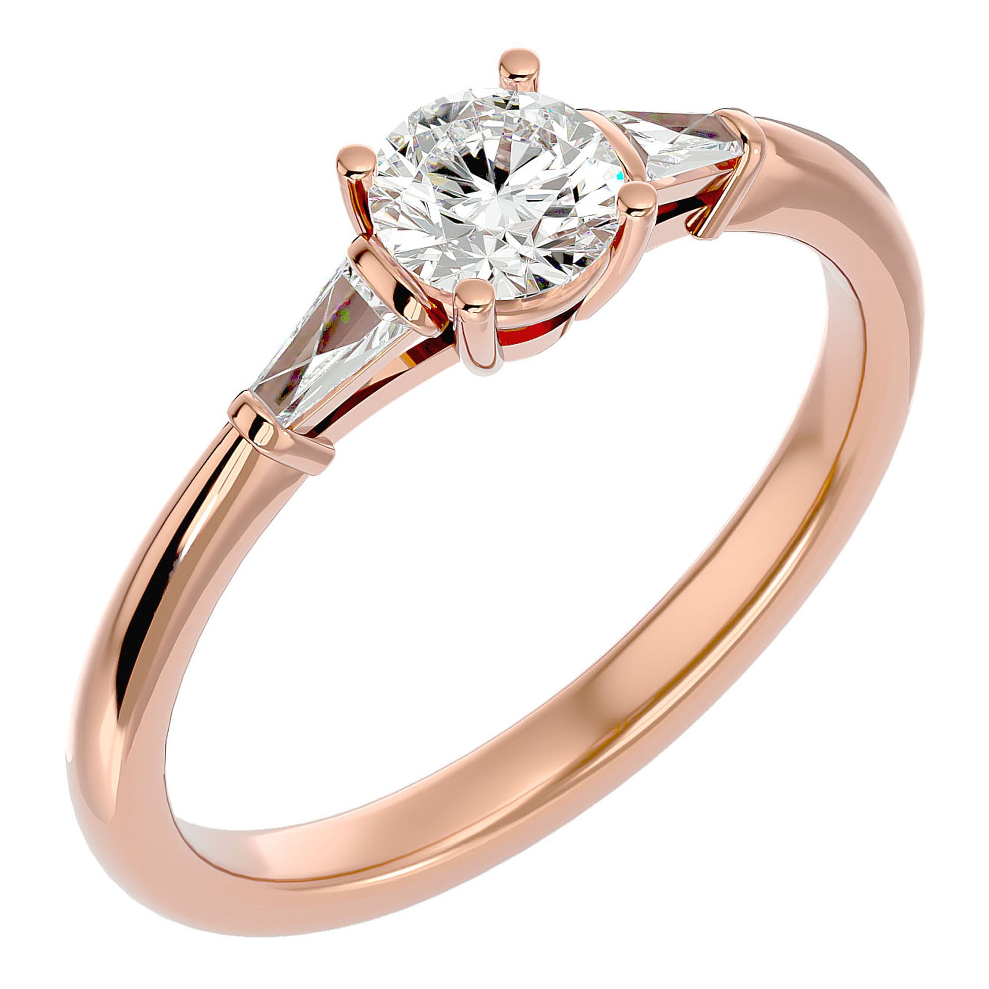 Inel de Logodnă Solitaire din Aur 14k cu Moissanite de 0.69 ct din 14k Aur Roz - Castelo.ro