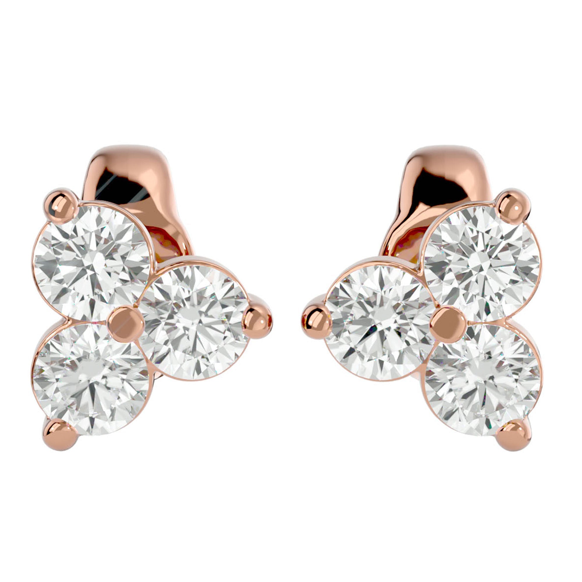 Cercei Stud Martini din Aur 14k Diamante Create în Laborator de 0.44 ct din 14k Aur Roz - Castelo.ro