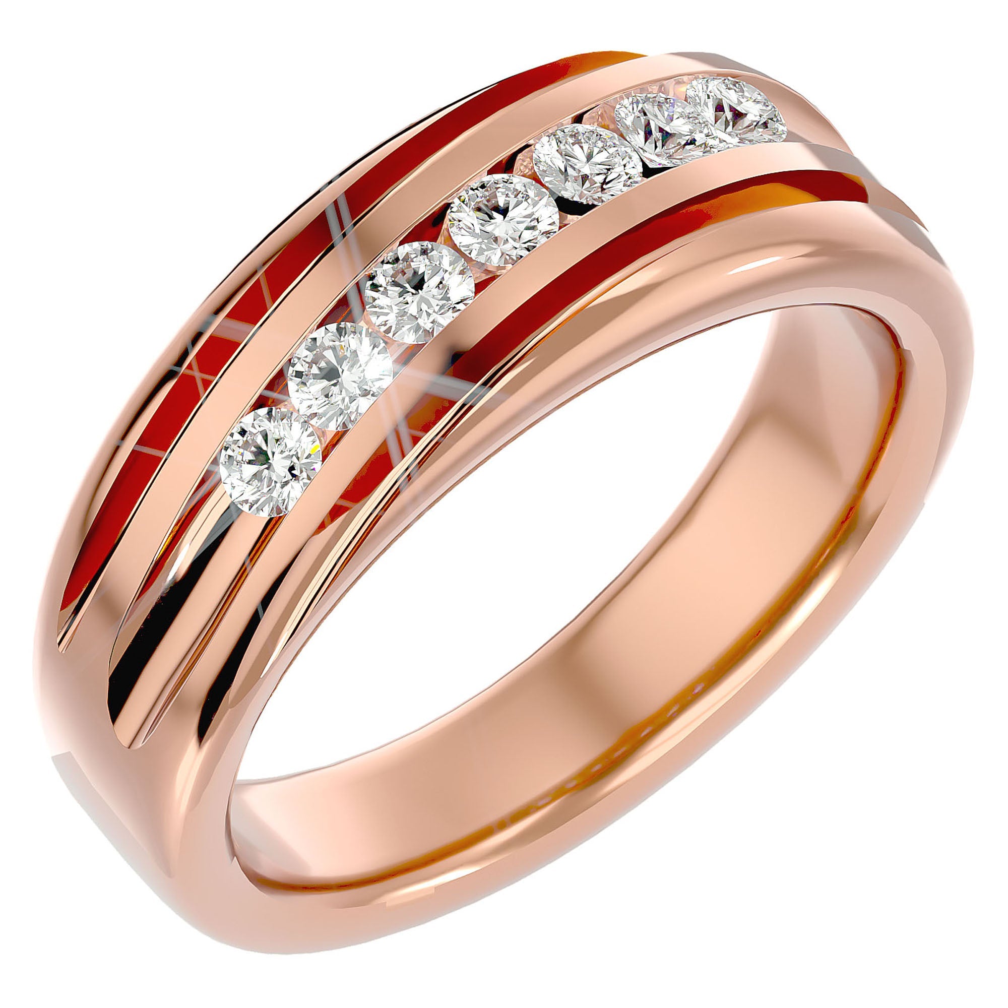 Verighetă Noblesse din Aur 14k cu Diamante Naturale de 0.52 ct din 14k Aur Roz - Castelo.ro